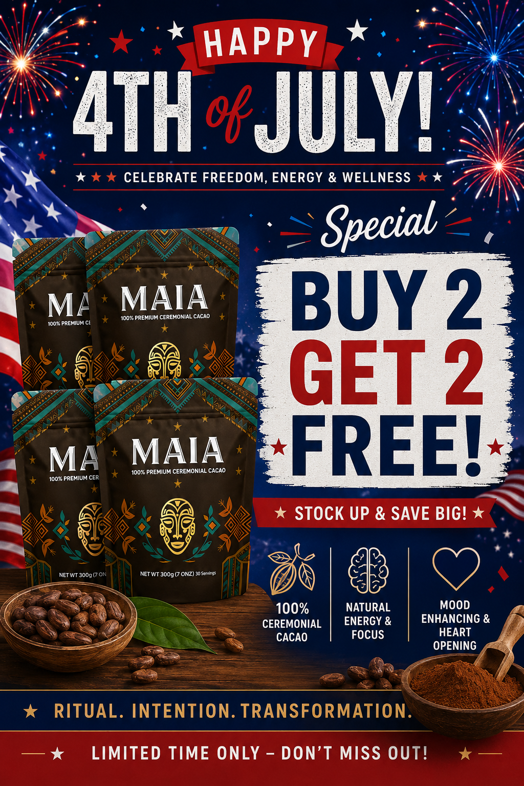 BUY 2 GET 2 FREE MAIA CEREMONIAL CACAO