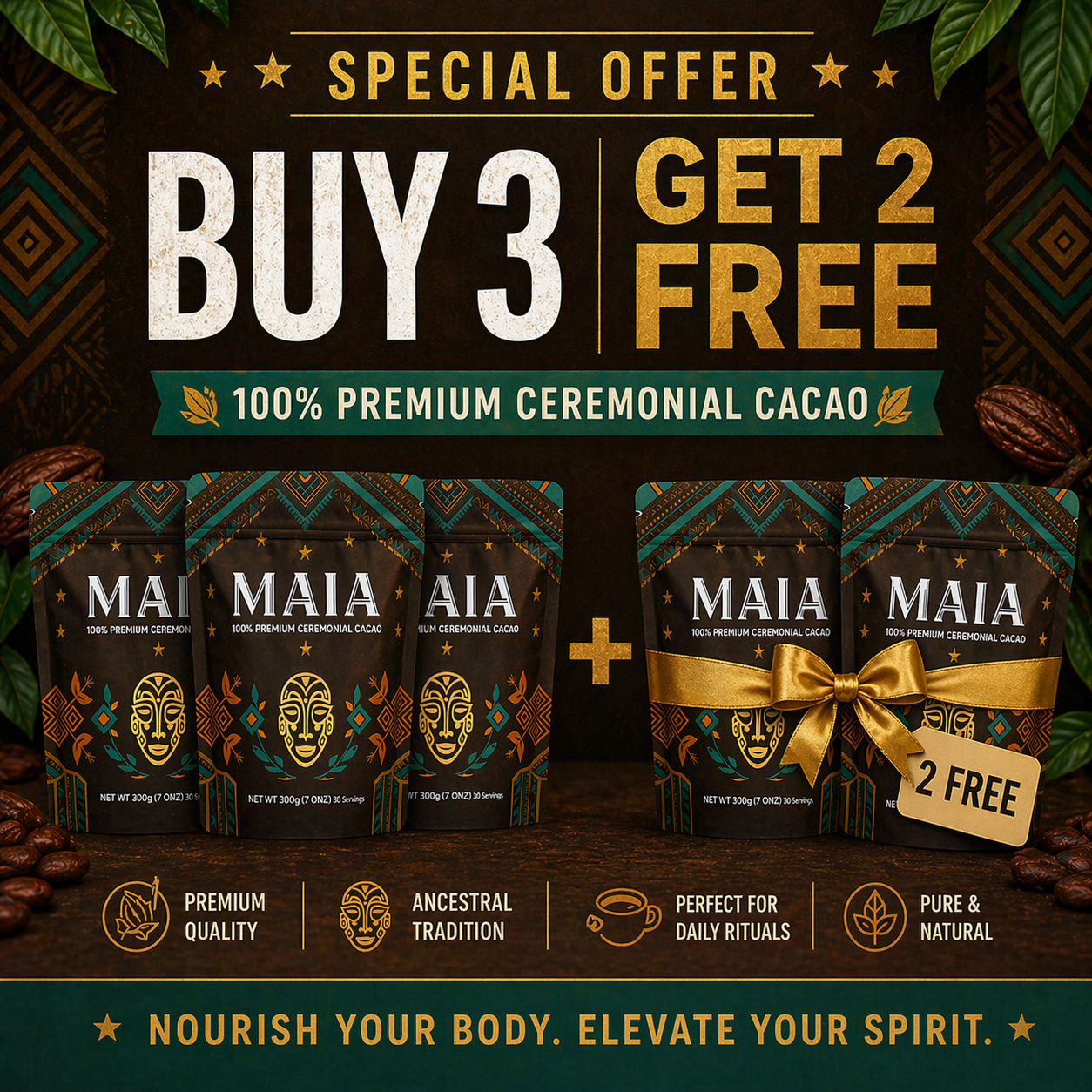 BUY 3 GET 2 FREE MAIA CEREMONIAL CACAO